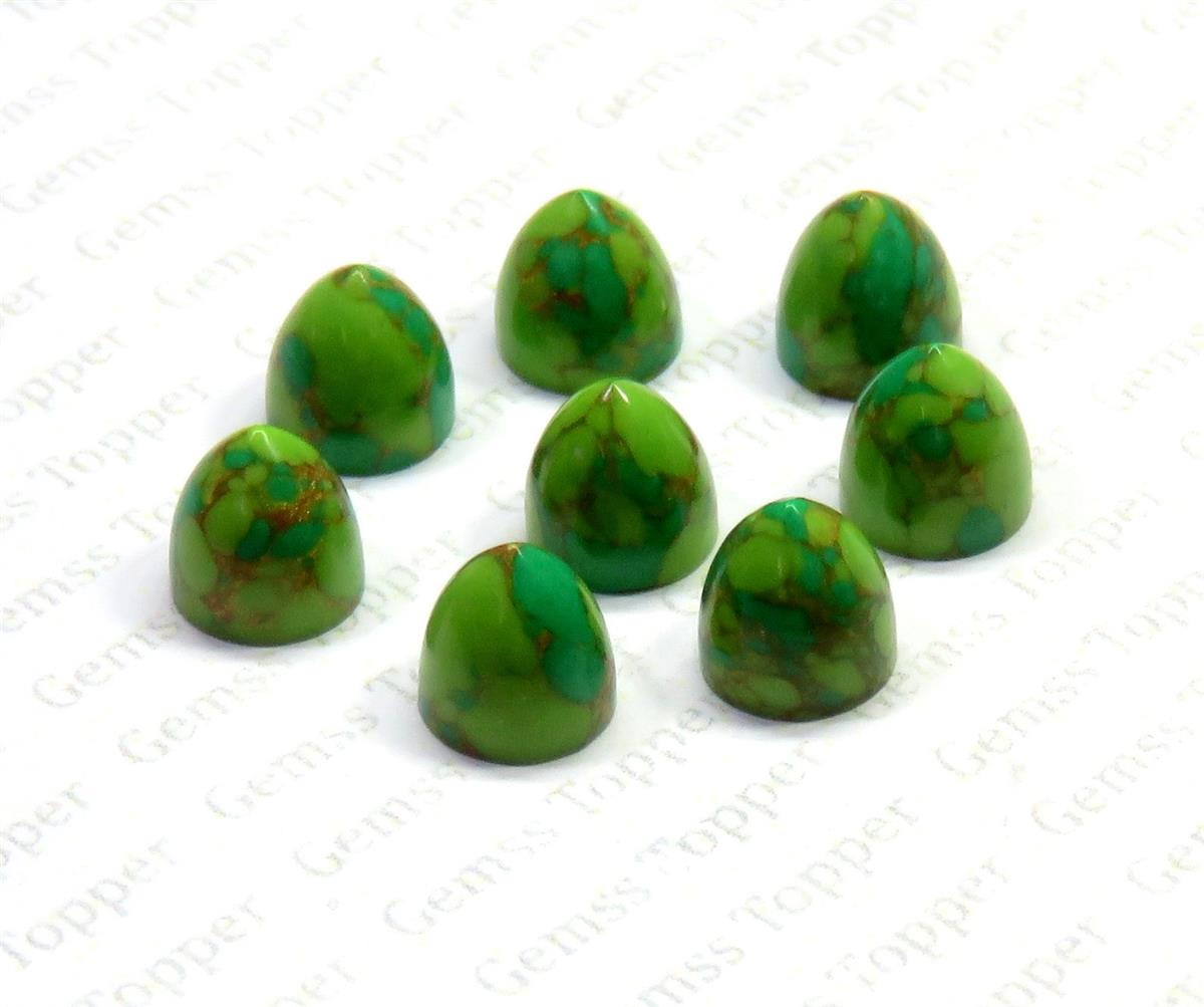 Green Mohave Turquoise 10x10 mm Bullet Cabochon